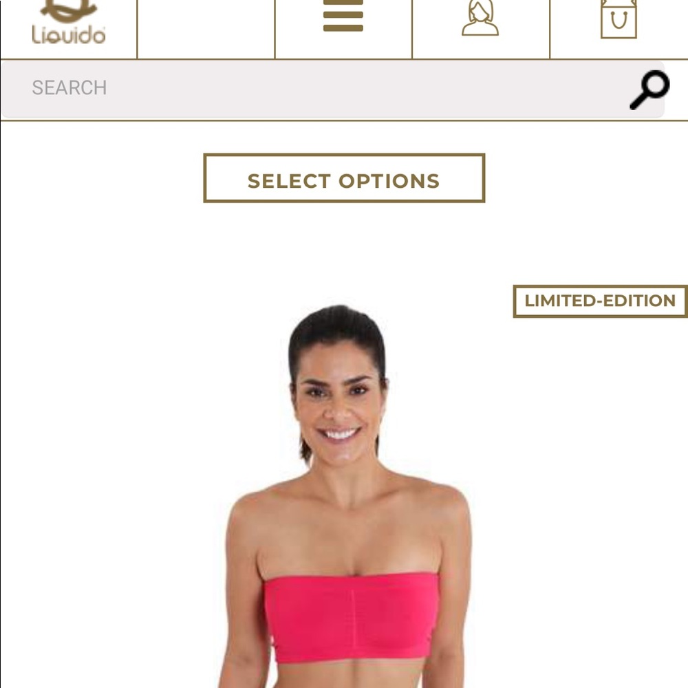 NWOT Liquido Bandeau Bra in Coral